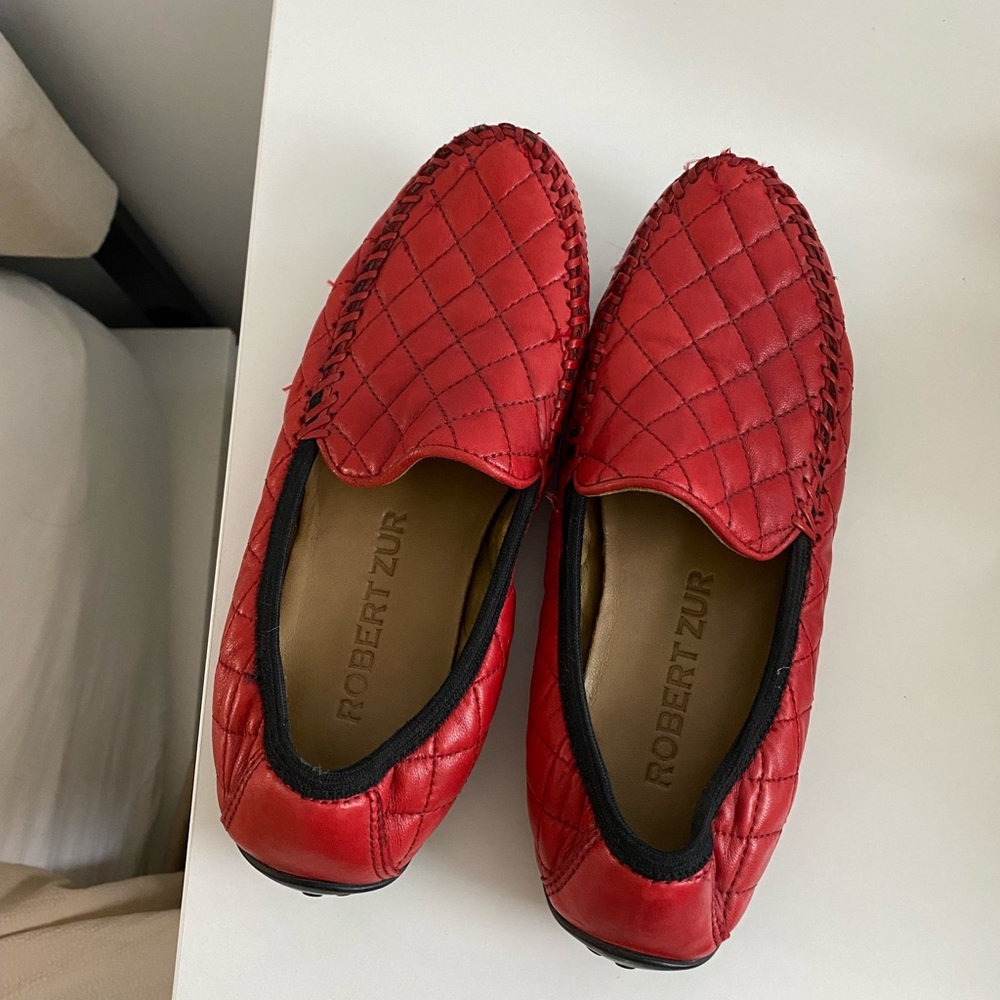 Robert Zur Quana Quilted True Glove Leather Loafer in Red
